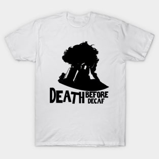 DEATH BEFORE DECAF MYSTERIOUS GUY T-Shirt